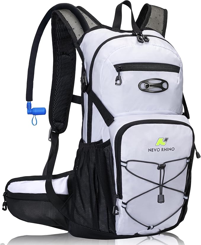 N NEVO RHINO Hydration Backpack, 18L Multipurpose Hiking Backpack with 3L Water Bladder, Water Backpack Insulated Hydration Pack Ideal for Hiking and Cycling