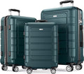SHOWKOO Luggage Sets Expandable Suitcase Double Wheels TSA Lock (ArmyGreen)