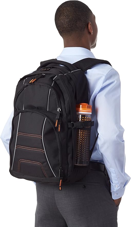 Amazon Basics Laptop Backpack Fits Up to 17-Inch Laptops, Black