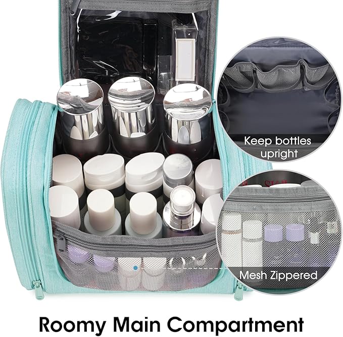 Narwey Hanging Toiletry Bag for Women Travel Makeup Bag Organizer Toiletries Bag for Cosmetics Essentials Accessories