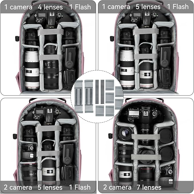 TORIBIO Camera Backpack, Hardshell DSLR Photography Camera Bag, Waterproof Hard Shell Camera Case with Tripod Holder & 15.6" Laptop Compartment Compatible with Canon/Nikon/Sony/DJI Mavic Drone