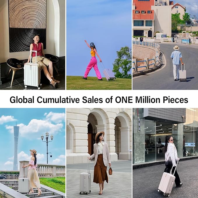 Hanke 24 Inch Luggage Suitcases With Spinner Wheels Lightweight PC Hard Shell Rolling Suitcase With Travel Lock,Checked-Medium 24-Inch（Purple）