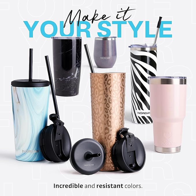 NORDAY | Tumbler with Lid - 30oz - Light Pink Insulated Tumbler - Stainless Steel Tumblers - Double Wall Insulated Travel Coffee Mug for Car Cup Holder - Keeps Temperature for 24hr - Anti Spill Lid