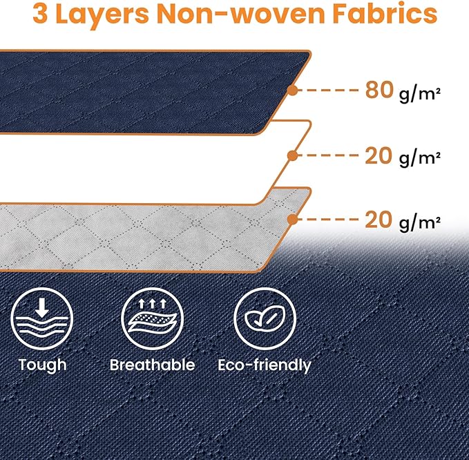 Fab totes 24 Gallons Clothes Storage, Foldable Thick Fabric Blanket Storage Bags, Containers for Organizing Bedroom, Closet, Clothing, Comforter, Organization with Handle (8 Pack,Blue)