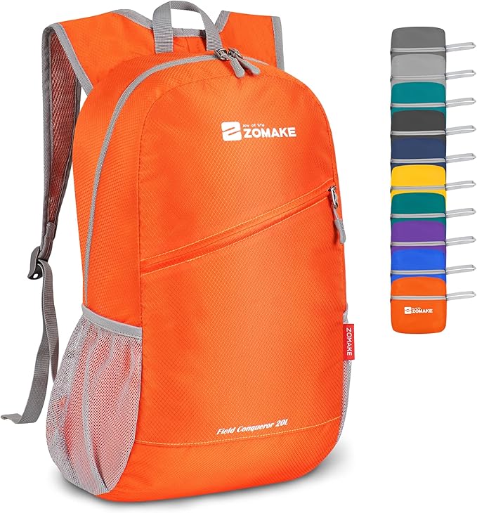 ZOMAKE Lightweight Packable Backpack 20L, Foldable Backpacks Small Daypack for Hiking Water Resistant Day Bag for Travel