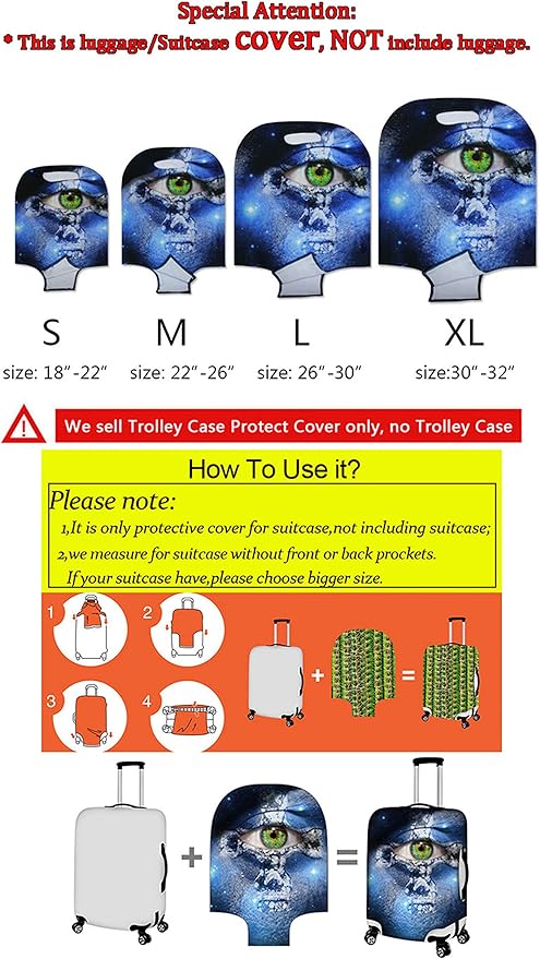 Tiger Travel Luggage Covers 22-25 Inch Spandex Suitcase Protectors