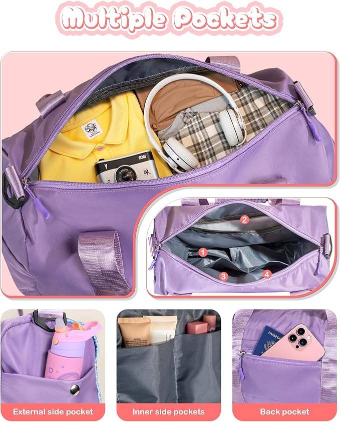 Daughter Birthday Gifts-Girl Gym Bag with Shoe Compartment, Kid Personalized Weekender Overnight Bags, Initial Travel Tote with Makeup Pouch, Graduation Gift for Girls (Letter Y)
