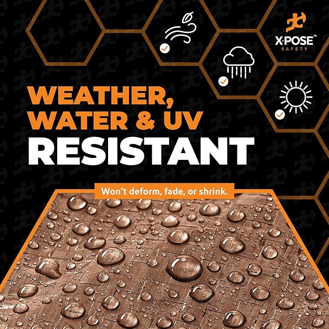 Multipurpose Protective Cover Brown Poly Tarp 12' x 25' - Durable, Water Resistant, Weather Resistant - 5 Mil Thick Polyethylene - by Xpose Safety