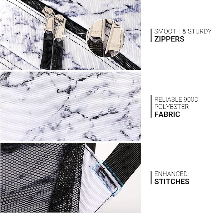 ZORFIN 26L Backpack for College, and Travel: Water Resistant Bookbag - Marble