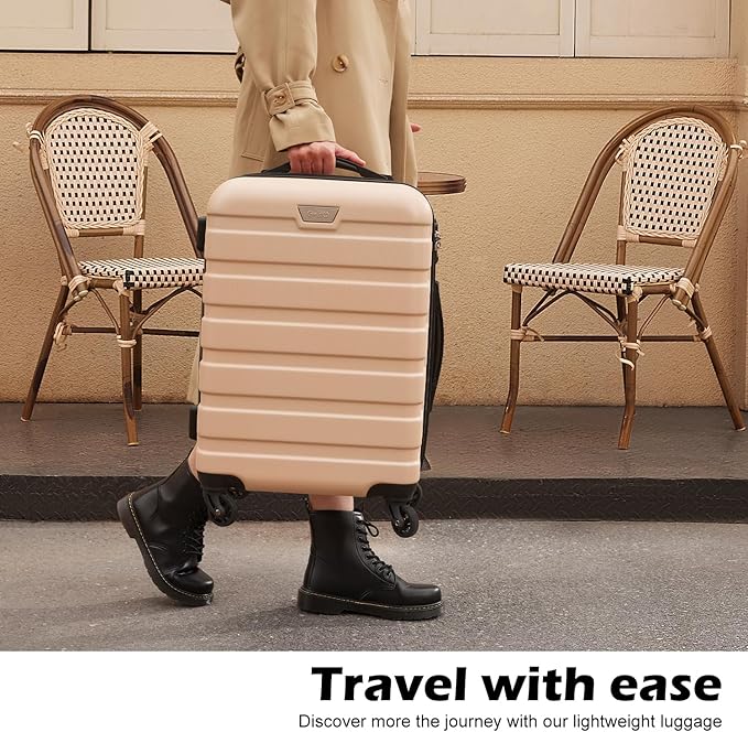 Coolife Luggage 3 Piece Set Suitcase Spinner Hardshell Lightweight TSA Lock (dark green3)