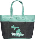 geckobrands Oversized Beach Tote – Large and Stylish Beach Bag with 4 Exterior Pockets and Zippered Internal Compartment