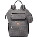 BabbleRoo Diaper Bag Backpack, Multifunction Large Bags with Changing Pad & Stroller Straps & Pacifier Case, Unisex Stylish Travel Back Pack Nappy Changing Bag for Moms Dads (Dark Gray)