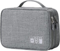 mygreen Electronics Organizer, Electronic Accessories Double Layer Travel Cable Organizer Cord Storage Bag for Cables, Power Bank, USB Flash Drive and More Gray