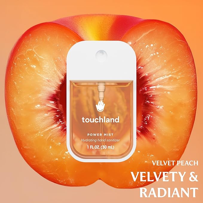 Touchland Power Mist Hydrating Hand Sanitizer Spray, JUICY Trio Set (Watermelon, Peach, Berry), 1 FL. OZ. Travel Size (Set of 3)