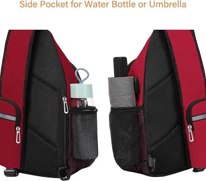 MOSISO Sling Backpack Bag, Crossbody Shoulder Bag Travel Hiking Daypack Chest Bag with Front Square Pocket&USB Charging Port