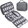 Lacdo Cord Organizer Travel, Cable Organizer Bag Case, Portable Electronics Organizer travel Case, 6 Layer Large Capacity Charging Cords Storage organizer for Cables, SD Card, Travel Essentials, Gray