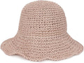 Womens Wide Brim Straw Sun Hat Foldable Floppy Crochet Beach Hat for Summer