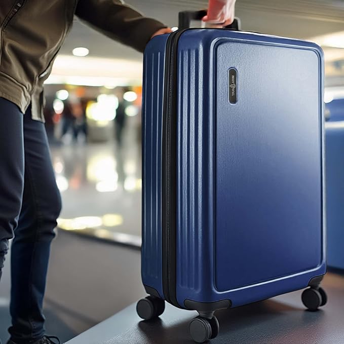 Luggage Sets 3 Piece, 24 Inch Suitcase and 28 Inch Luggage with Spinner Wheels, Durable Hard Shell Suitcase Set, Expandable Travel Suitcases with Wheels, Navy