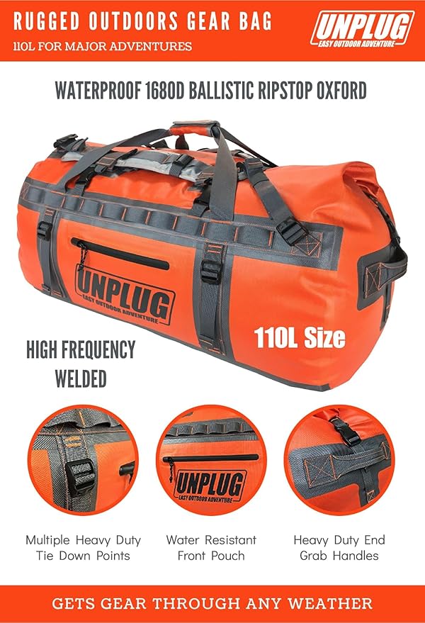 big duffle bag equipment duffle bag large waterproof luggage extra large duffle bag for travel kayaking accessories boating equipment backpack duffle bags for travel drybag waterproof bag (110L AO)
