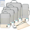 BAGAIL 6 Set/4 Set Lightweight Compression Packing Cubes for Travel, Anti-Tearing Expandable Organizer Bags for Suitcase