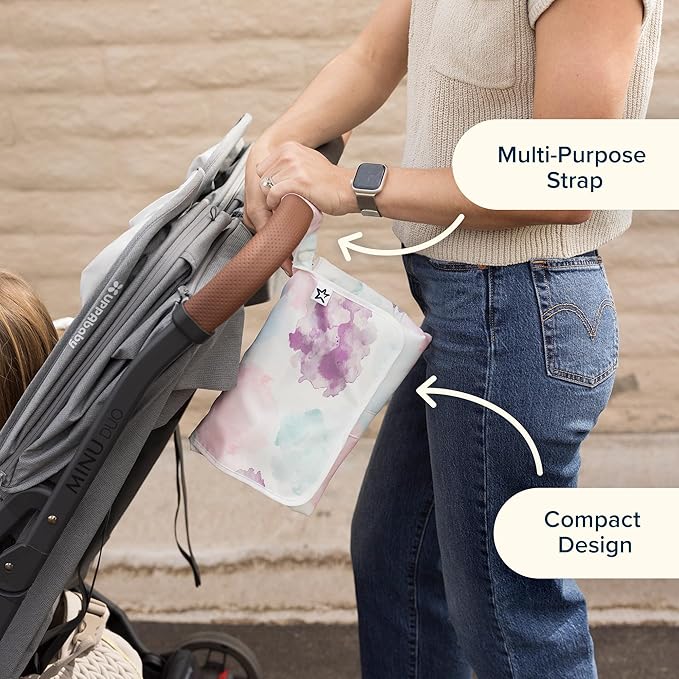 Tiny Twinkle Portable Diaper Changing Pad-Foldable Waterproof Changing Mat&Portable Changing Pad for Travel,Baby Changing Station with Smart Wipes Pocket&Storage (Boho Rainbow)