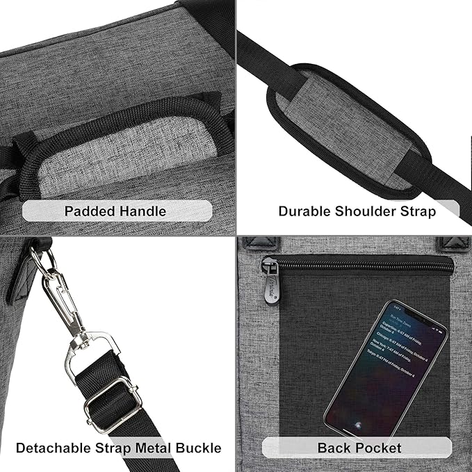 Tirrinia 6 Bottle Wine Cooler Bag - Insulated Padded Portable Versatile Wine Gift Carrier Tote Bag for Travel, BYOB Restaurant, Wine Tasting, Party, Pecfect Gift for Wine Lover, Grey