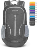 ZOMAKE Ultra Lightweight Packable Backpack 25L, Foldable Hiking Backpacks Water Resistant Small Folding Daypack for Travel(Dusty grey)