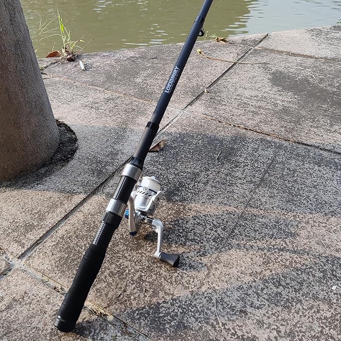 Fishing Rod Reel Combo - 2PCS 6.89ft Collapsible Rods 2PCS Spinning Reels Lures Set Fishing Pliers Carrier Bag for Travel Saltwater Freshwater Fishing Telescopic Fishing Pole Kit