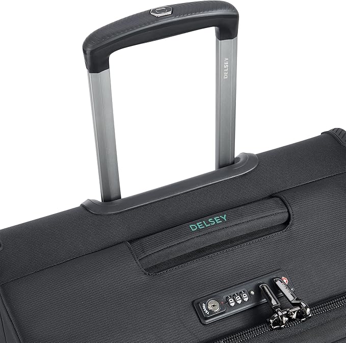 DELSEY PARIS Helium DLX Softside Expandable Luggage with Spinner Wheels, Black, 3 Piece Set (20/25/29)