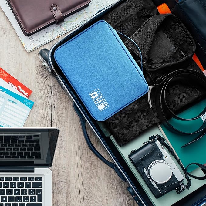 Electronics Organizer Travel Universal Cable Organizer Bag Waterproof Electronics Accessories Storage Cases for Cable, Charger, Phone, USB, SD Card, Hard Drives, Power Bank, Cords