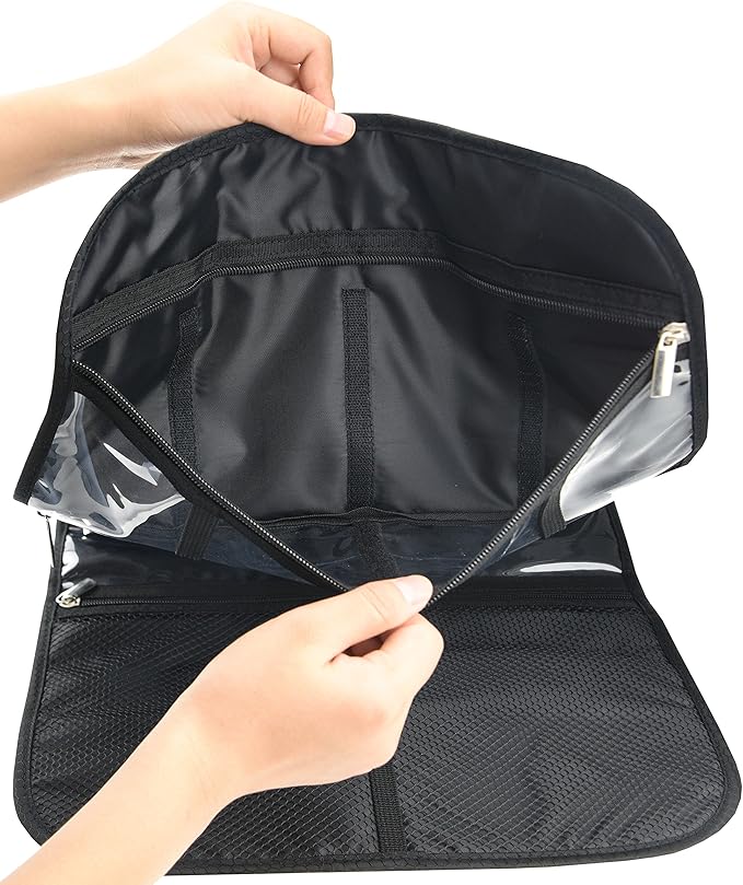 Freegrace Premium Hanging Toiletry Travel Bag - Cosmetic, Jewelry, Toiletry & Accessory Storage Organizer Bag, Large Size, Various Compartments