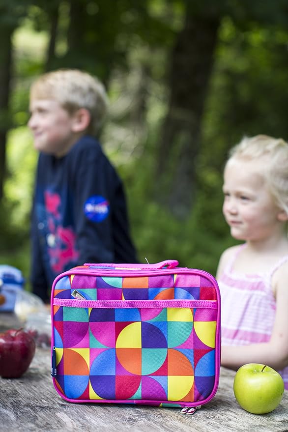 Wildkin Kids Insulated Lunch Box – Durable and Reusable for School & Travel - Pink Giraffe