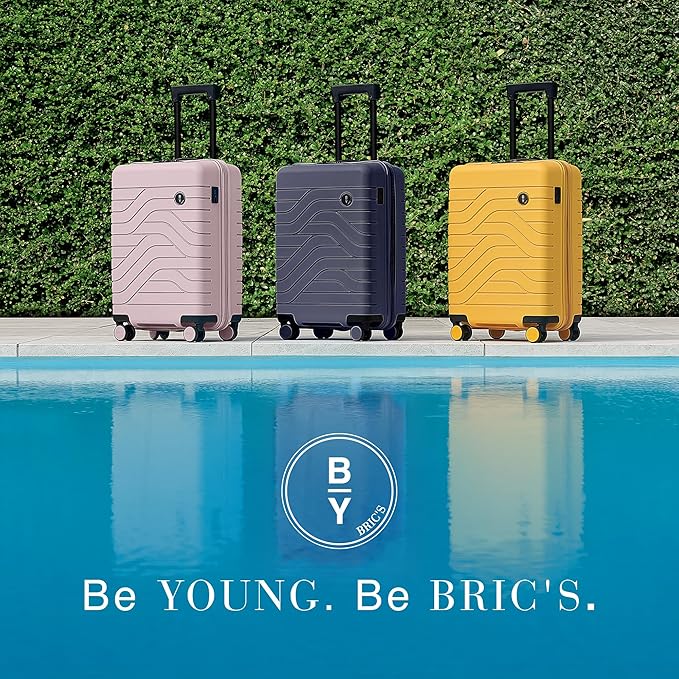 Bric's B|Y Ulisse 21-Inch Spinner - Luxury Carry-On Luggage With Spinner Wheels - Hard Shell Suitcases Made From Durable Polypropylene and Polycarbonate - Mango