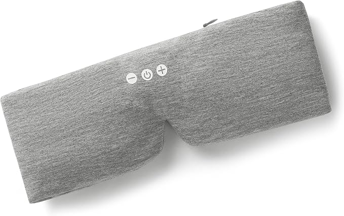 ALASKA BEAR Sleep Headphone Mask Bluetooth 5.2 HD Stereo Noise Reduction 3D Eye Mask for Sleeping Eye Contour Built-in Mask w/Thin Speakers Wireless Audio Sports Headgear(Gray)