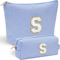 YOOLIFE Birthday Gifts for 3 4 5 6 7 8 9 10 11 12 13 Year Old Girls | Monogram Makeup Bag | Makeup Pouch | Stocking Stuffers for Girls | Birthday Gifts for Girls | Teen Girl Daughter Sister Gifts S