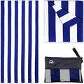 Elite Trend Microfiber Beach Towel for Adults with Bag - Large 63x31 inch - Lightweight Sand Free Quick Dry Towel for Travel, Swimming, Yoga, Camping (Cabana Navy)