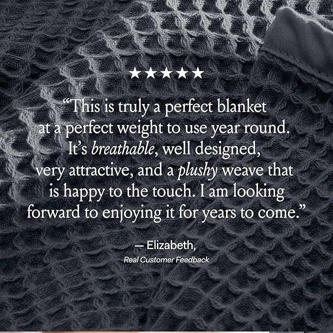BOLL & BRANCH Waffle Bed Blanket - Full/Queen, White - Luxury 100% Organic Cotton - Soft, Lightweight and Breathable - Textured Waffle Weave Design