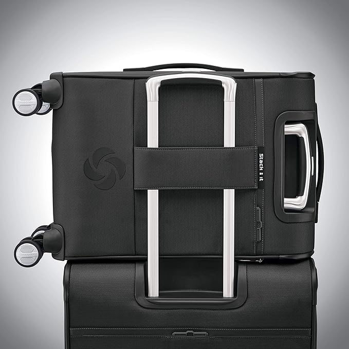 Samsonite Solyte DLX Softside Expandable Luggage with Spinner Wheels, Midnight Black, 3-Piece Set (20/25/29)