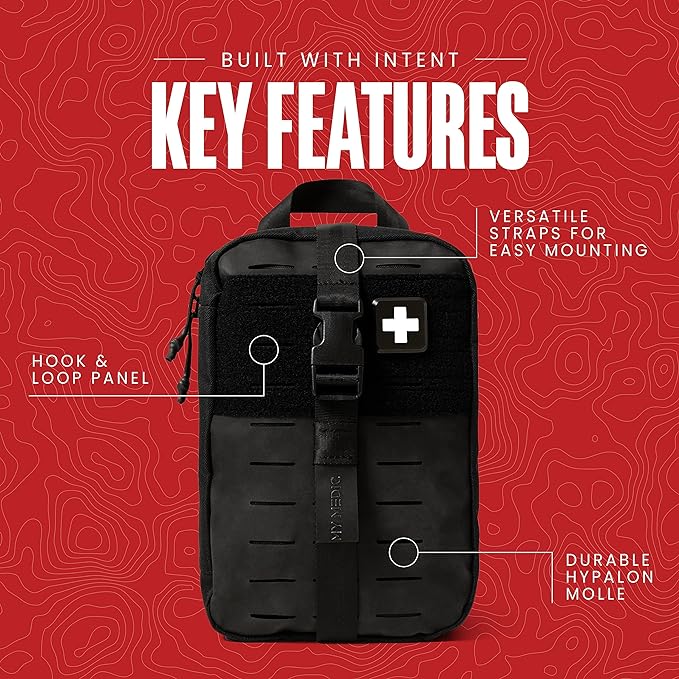 MY MEDIC MyFAK PRO Ifak First Aid Kit - 140 Life Saving Trauma and Medical Items - HSA FSA Survival Kit for Camping or Your Car - Black