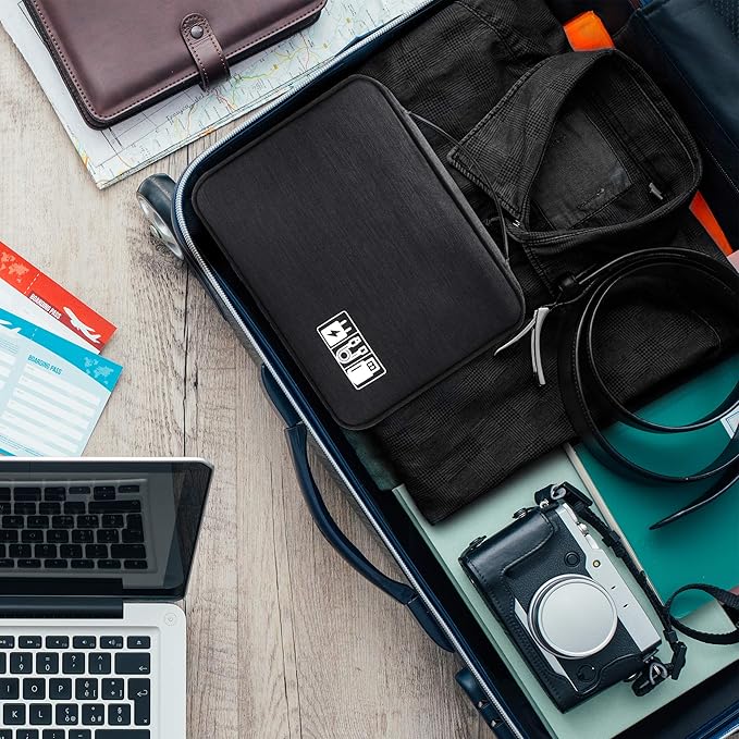 Electronics Organizer Travel Universal Cable Organizer Bag Waterproof Electronics Accessories Storage Cases for Cable, Charger, Phone, USB, SD Card, Hard Drives, Power Bank, Cords