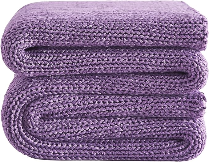 L'AGRATY Knitted Weighted Blanket - 48"x72" 20lbs Cooling Chunky Knit Heavy Blanket for Adults Braided Crochet Throw Thick Cable Yarn Knit Decorative No Beads Evenly Weighted Machine Washable