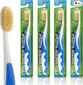 MOUTHWATCHERS Soft Flossing Toothbrushes, Value Pack of 4, Blue, Manual Toothbrush for Adults, Ultra Clean, Good for Sensitive Teeth and Gums, by Dr. Plotka's
