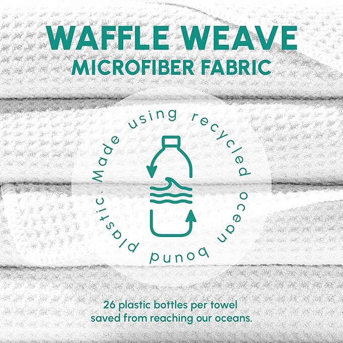 SUN'Y Waffle Microfiber Beach Towel – Sand Free, Quick Dry, Ultra Absorbent, Lightweight & Compact Travel Towel with Carry Bag - Large (63” x 31.5”), Rays