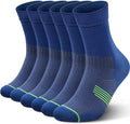 PAPLUS 3 Pairs Running Compression Socks for Men & Women, Atheltic Crew Socks with Cushion, Arch Support for Hiking, Cycling