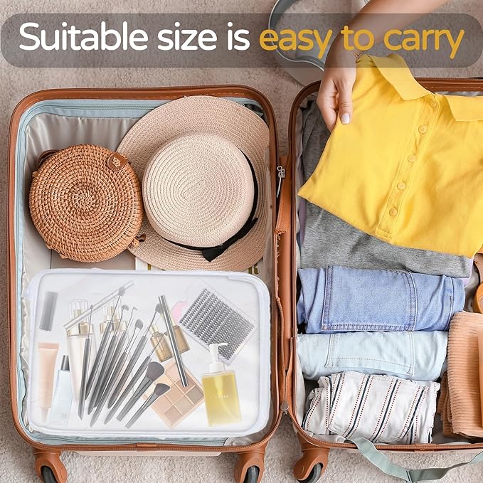 3PCS Zippered Transparent Cases for Snacks,Portable Waterproof Cosmetic Bag with Zipper,Clear Hard Shell Zipper Case for Cosmetic Storage, Putting Snacks, Pencil Case