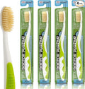 MOUTHWATCHERS Soft Flossing Toothbrushes, Value Pack of 4, Green, Manual Toothbrush for Adults, Ultra Clean, Good for Sensitive Teeth and Gums, by Dr. Plotka's