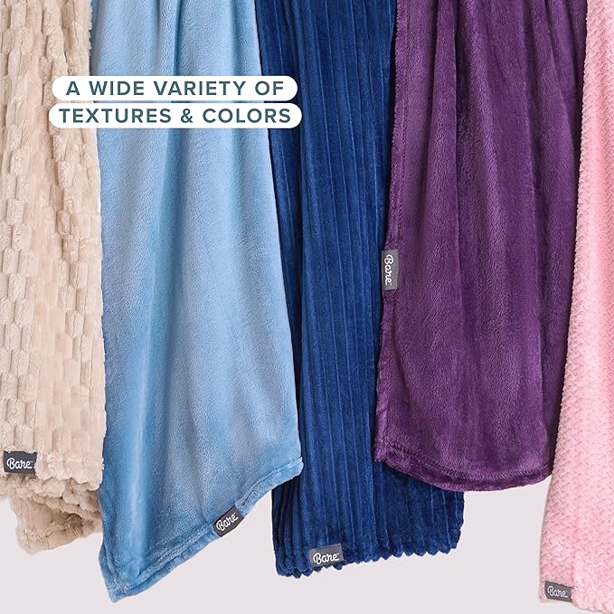 Bare Home Fleece Blanket - Extra Long - Light Pink - Throw for Bed, Sofa, Couch, Movie Night, Camping, and Travel - Microplush - Cabin Blanket (Twin/Twin XL, Light Pink)
