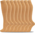fenglaoda 8 Pairs Compression Socks for Men & Women 20-30 mmHg Knee High Nurse Pregnant Running Medical and Travel Athletic
