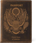 LEATHER VILLAGE Leather Passport Holder Cover – Travel Wallet with Card Slots, Vintage Passport Case for Men & Women – Cute Organizer for Travel Accessories & Documents - Distressed Brown