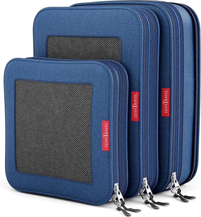 Compression Packing Cubes for Travel Organizers with Double Zipper, LeanTravel